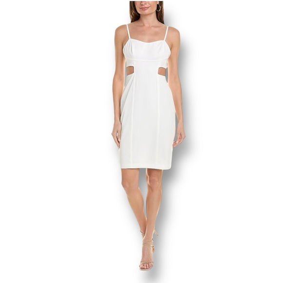 BCBG Sleeveless Sweetheart Neck Twill Mini Day Dress Size 10 NWT - Picture 1 of 3